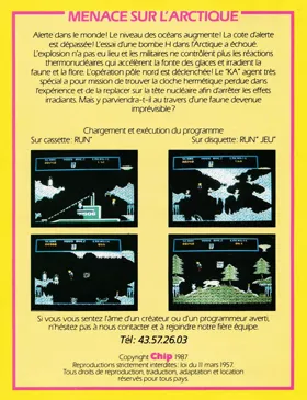Menace Sur L'Arctique (F) (1987) box cover back